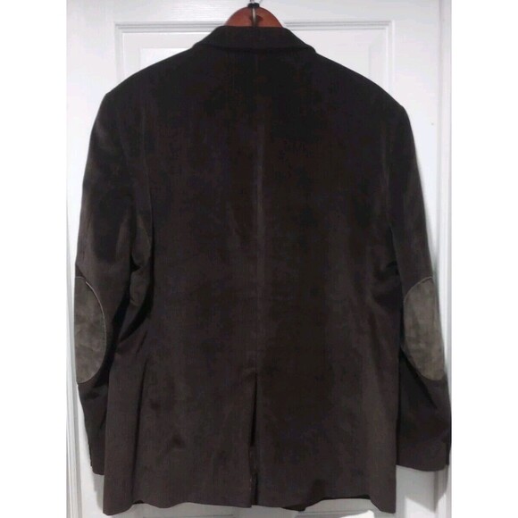 Stafford 46R Classic Fit CORDUROY w/ Elbow Patches Sport Coat Blazer Jacket Blue - Picture 2 of 12